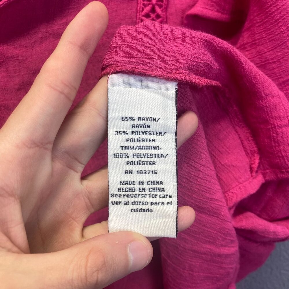 Zac and Rachel Women's Pink Long Sleeve Casual Blouse Size 2X,lightweight - Picture 7 of 8